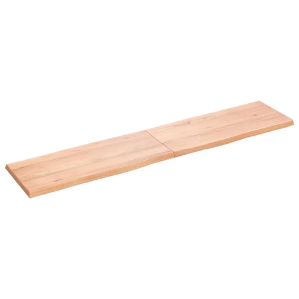 bordplade 180x40x(2-4) cm naturlig kant behandlet træ lysebrun