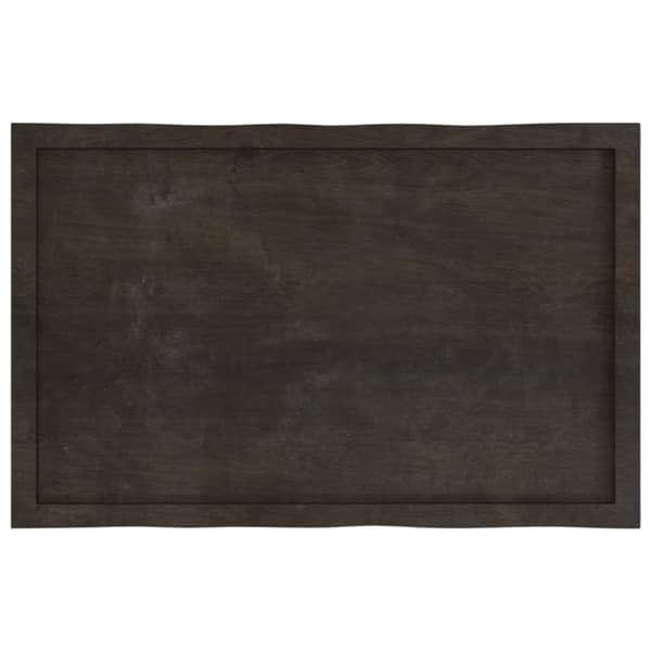Bordsskiva mörkbrun 100x60x(2-6) cm massivt trä levande kant