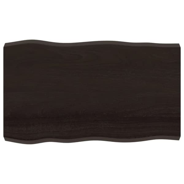 Bordsskiva mörkbrun 100x60x(2-6) cm massivt trä levande kant