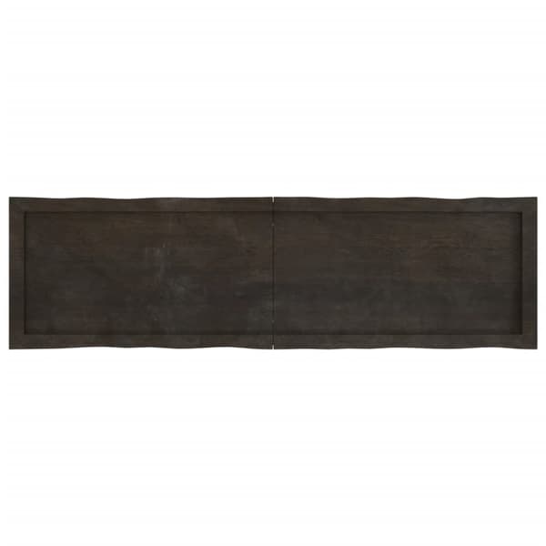 bordplade 140x40x(2-4) cm naturlig kant behandlet træ mørkebrun
