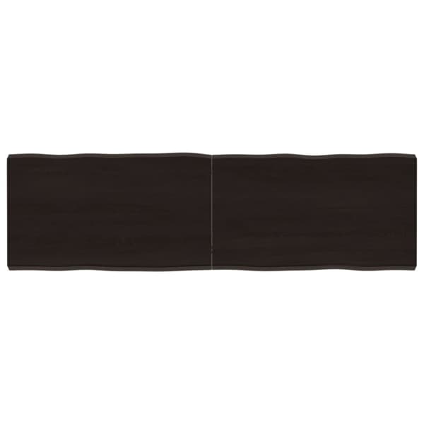 bordplade 140x40x(2-4) cm naturlig kant behandlet træ mørkebrun
