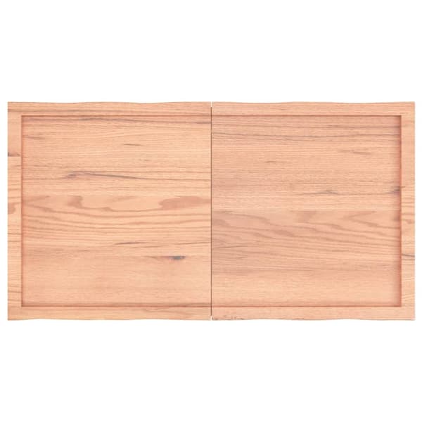 Bordsskiva ljusbrun 120x60x(2-4) cm massivt trä levande kant