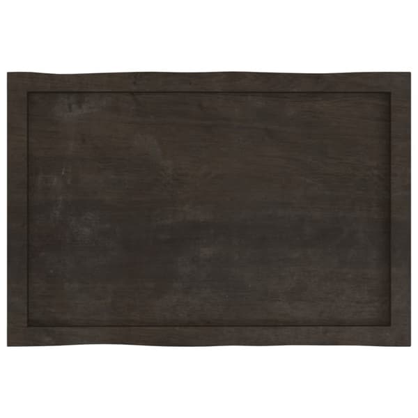 bordplade 80x50x(2-6) cm naturlig kant behandlet træ mørkebrun