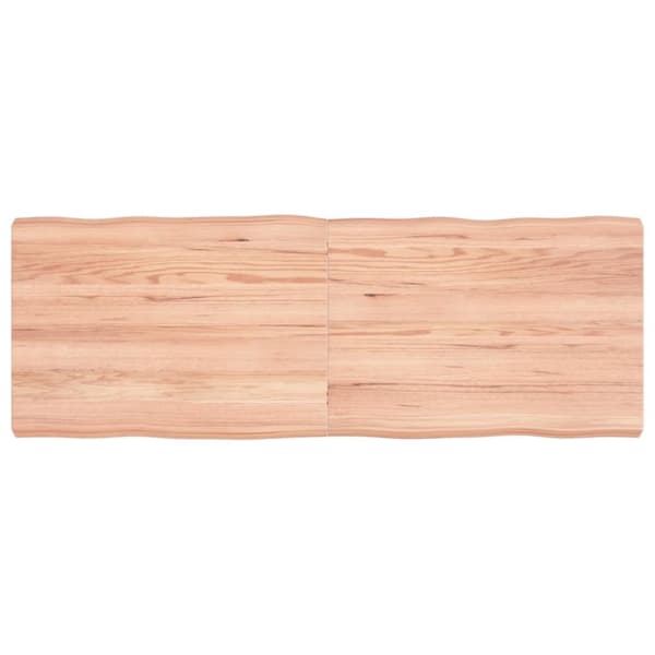 bordplade 140x50x(2-6) cm naturlig kant behandlet træ lysebrun