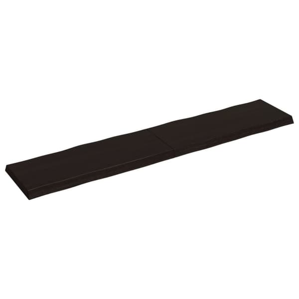 bordplade 200x40x(2-6) cm naturlig kant behandlet træ mørkebrun