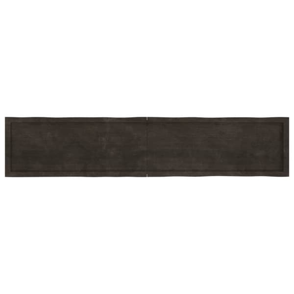 bordplade 200x40x(2-6) cm naturlig kant behandlet træ mørkebrun