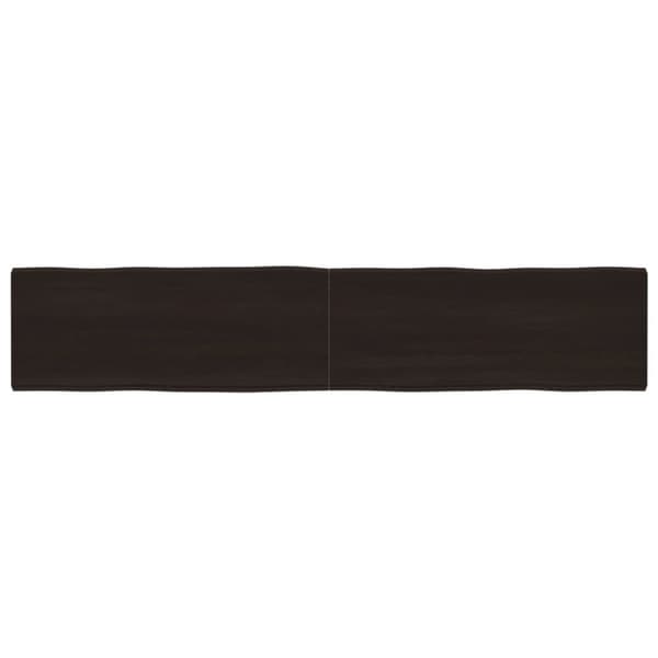 bordplade 200x40x(2-6) cm naturlig kant behandlet træ mørkebrun