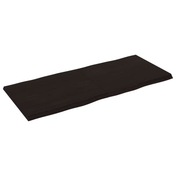 Bordsskiva mörkbrun 140x60x(2-4) cm massivt trä levande kant