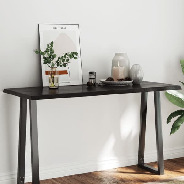 Bordsskiva mörkbrun 140x60x(2-4) cm massivt trä levande kant