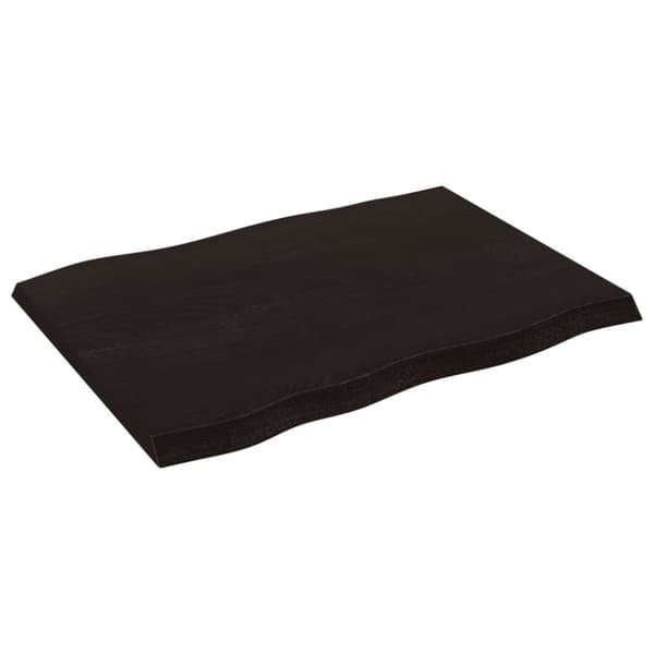 Bordsskiva mörkbrun 80x60x(2-4) cm massivt trä levande kant