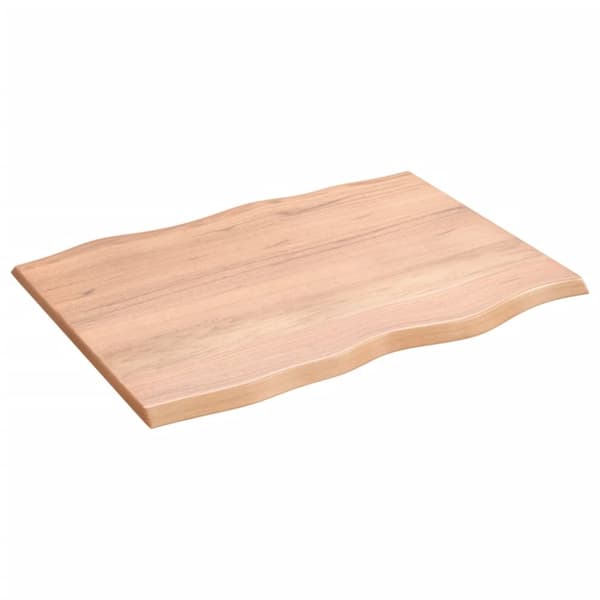 Bordsskiva ljusbrun 80x60x2 cm behandlad massiv ek levande kant