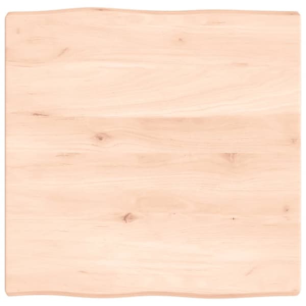 Bordsskiva 60x60x(2-4) cm obehandlad massiv ek levande kant