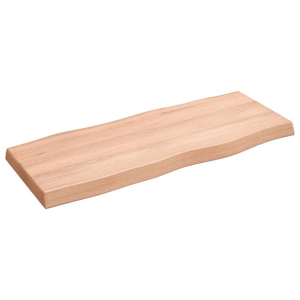bordplade 100x40x(2-6) cm naturlig kant behandlet træ lysebrun