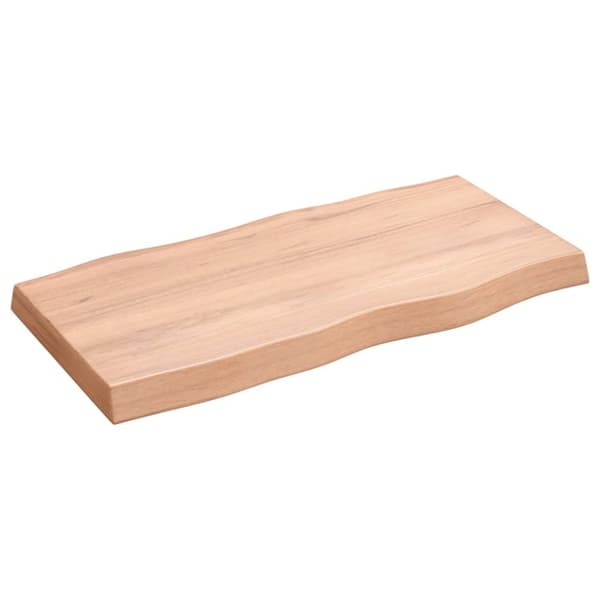 Bordsskiva ljusbrun 80x40x(2-6) cm massivt trä levande kant