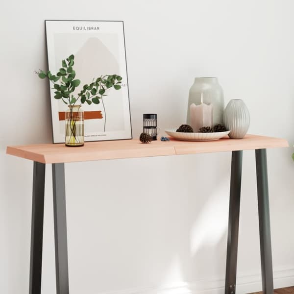 Bordsskiva 120x40x(2-6) cm obehandlad massiv ek levande kant