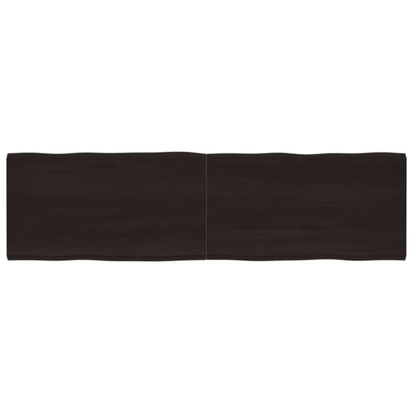 Bordsskiva mörkbrun 220x60x(2-6) cm massivt trä levande kant