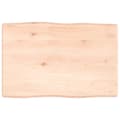 Miniatyrbillede 2 af 10: bordplade 60x40x(2-4)cm naturlig kant ubehandlet massivt træ