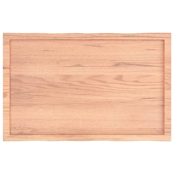 bordplade 100x60x(2-4) cm naturlig kant behandlet træ lysebrun