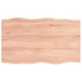 Miniatyrbillede 2 af 10: bordplade 100x60x(2-4) cm naturlig kant behandlet træ lysebrun