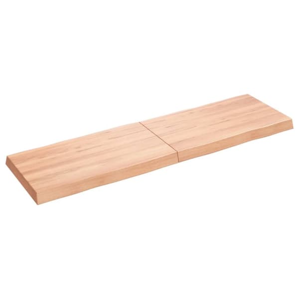 bordplade 140x40x(2-6) cm naturlig kant behandlet træ lysebrun