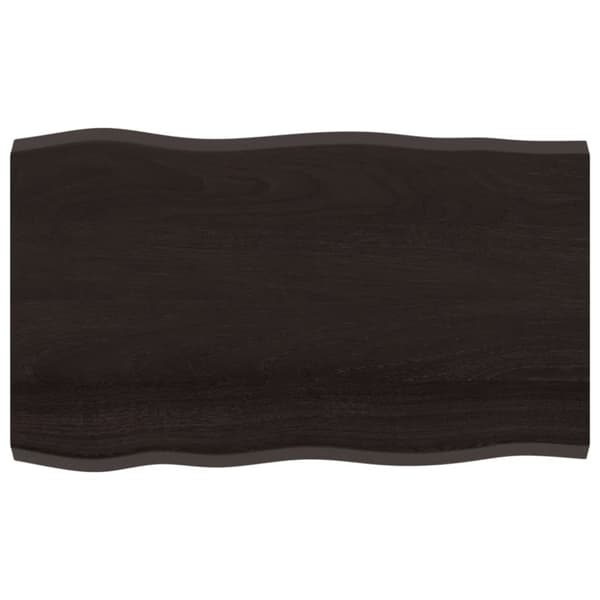 Bordsskiva mörkbrun 100x60x(2-4) cm massivt trä levande kant