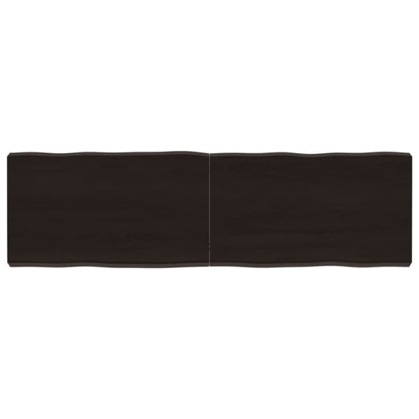 Bordsskiva mörkbrun 140x40x(2-6) cm massivt trä levande kant