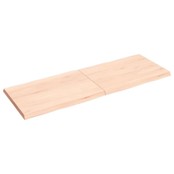 Bordsskiva 140x50x(2-4) cm obehandlad massiv ek levande kant