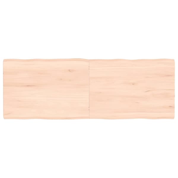 Bordsskiva 140x50x(2-4) cm obehandlad massiv ek levande kant