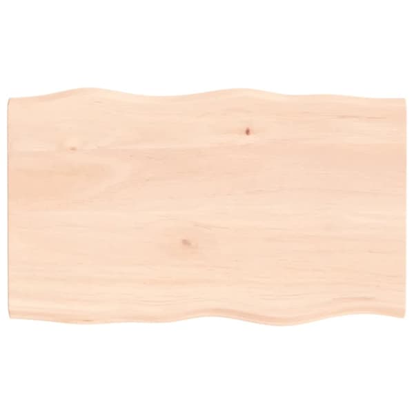 Bordsskiva 100x60x2 cm obehandlad massiv ek levande kant