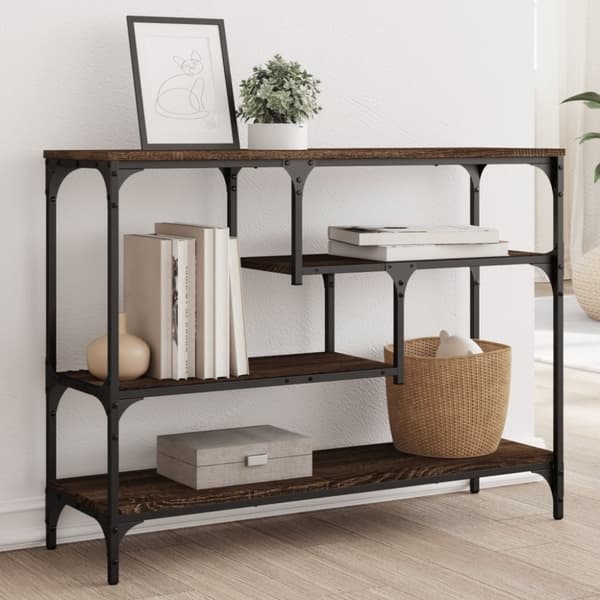 vidaXL konsolbord 100x30x75 cm konstrueret træ brun egetræsfarve