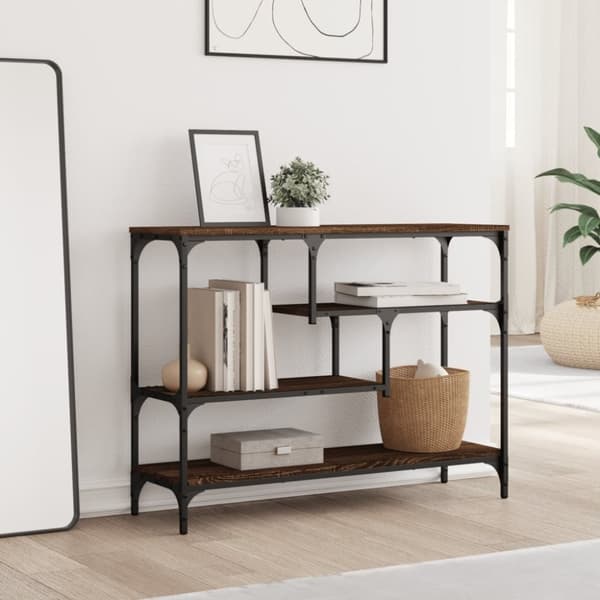 vidaXL konsolbord 100x30x75 cm konstrueret træ brun egetræsfarve