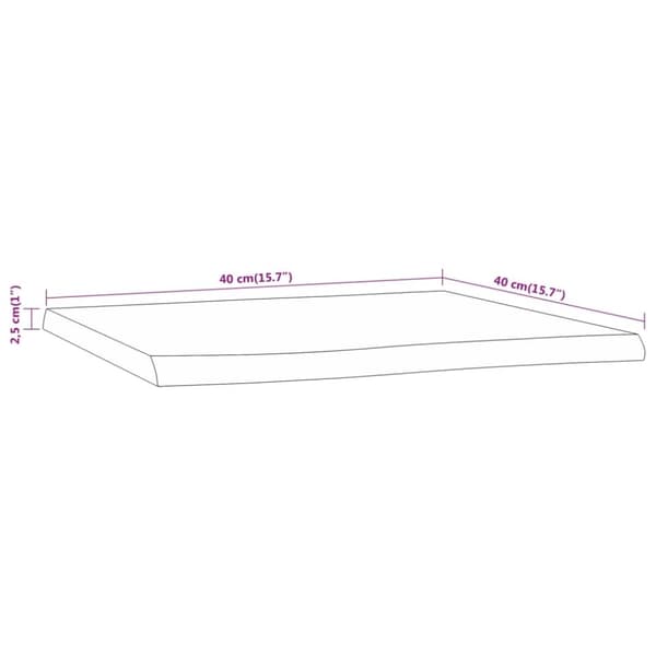vidaXL Pöytälevy 40x40x2,5 cm suorakaide täysi akasiapuu elävä reuna
