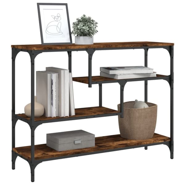 vidaXL konsolbord 100x30x75 cm konstrueret træ røget egetræsfarve