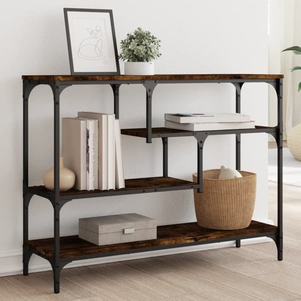vidaXL konsolbord 100x30x75 cm konstrueret træ røget egetræsfarve