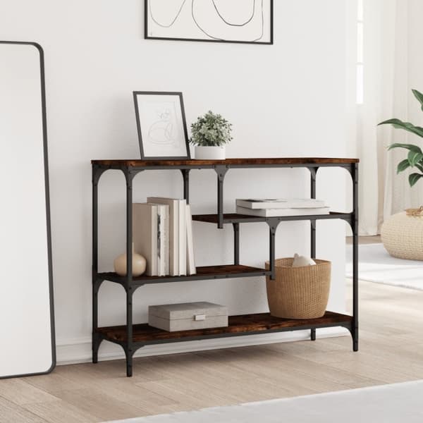 vidaXL konsolbord 100x30x75 cm konstrueret træ røget egetræsfarve