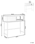 Pikkukuva 3 / 10: Konsolipöytä vaalea puu 80 x 30 cm MDF-levy rautajalat liukuovet hylly retro