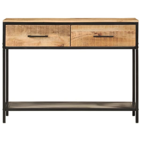 vidaXL Konsolipöytä 100x35x76 cm täysi mangopuu ja rauta