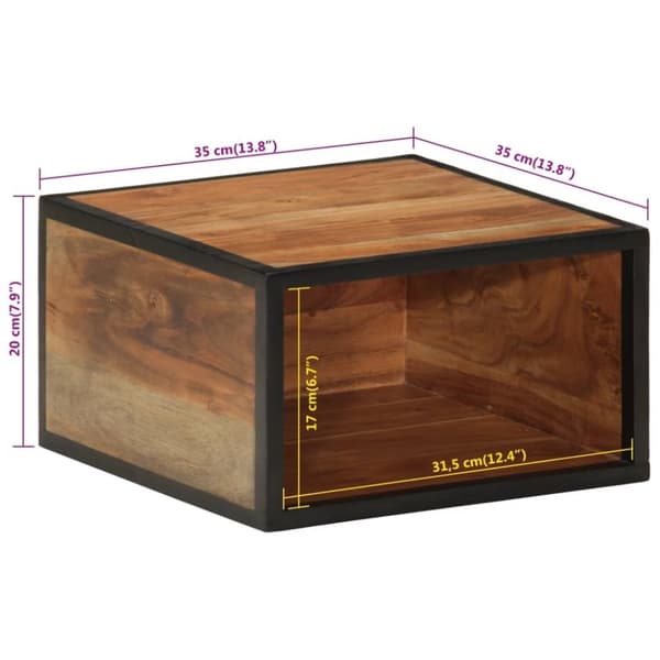 vidaXL Veggmontert nattbord 35x35x20 cm heltre akasie