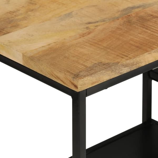 vidaXL Konsollbord 110x30x75 cm grovt heltre mangotre og jern