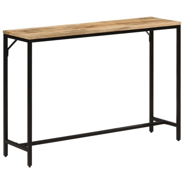 vidaXL konsolbord 110x30x75 cm massivt ru mangotræ og jern