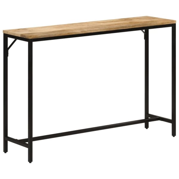 vidaXL konsolbord 110x30x75 cm massivt ru mangotræ og jern