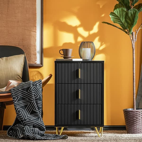SoBuy Nattduksbord med 3 lådor Soffbord Sidobord Sängbord FBT115-L-SCH