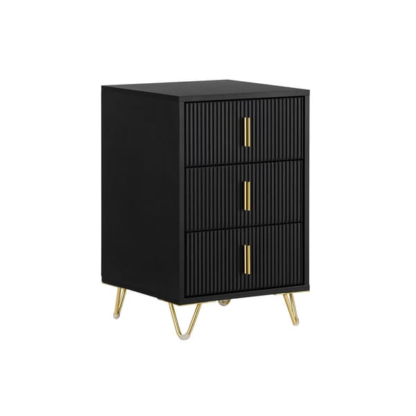 SoBuy Natbord med 3 skuffer Sofabord Sidebord Sengebord FBT115-L-SCH