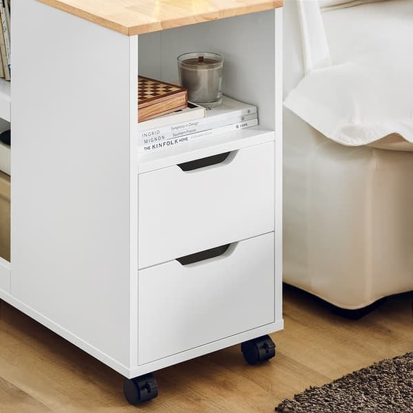 SoBuy Sofabord Opbevaringsbord Sidebord på hjul FBT130-WN