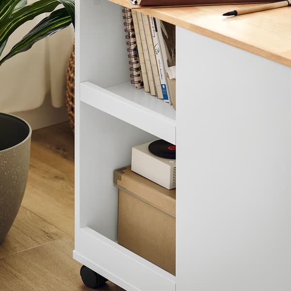 SoBuy Sofabord Opbevaringsbord Sidebord på hjul FBT130-WN