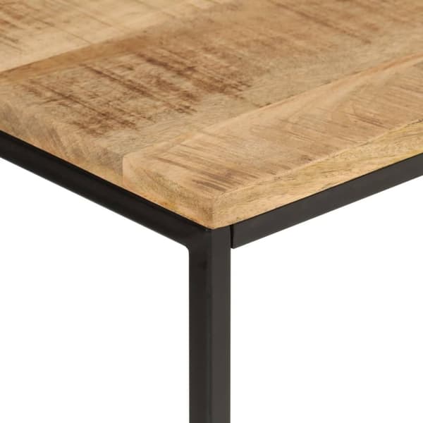 vidaXL konsolbord 90x30x75 cm massivt ru mangotræ og jern