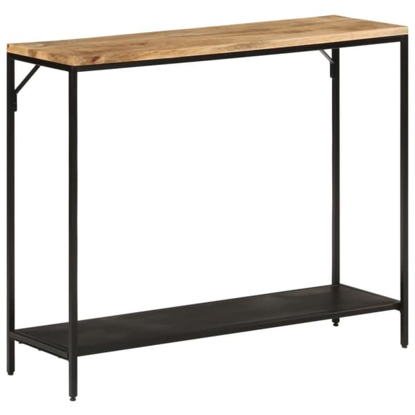 vidaXL konsolbord 90x30x75 cm massivt ru mangotræ og jern