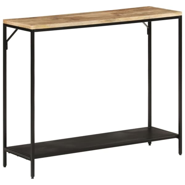 vidaXL konsolbord 90x30x75 cm massivt ru mangotræ og jern