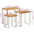 Miniatyrbilde 9 av 10: vidaXL Stablebord med naturlig kant 3 stk heltre akasie
