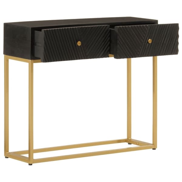 vidaXL Konsollbord svart 90x30x76 cm heltre mango og jern
